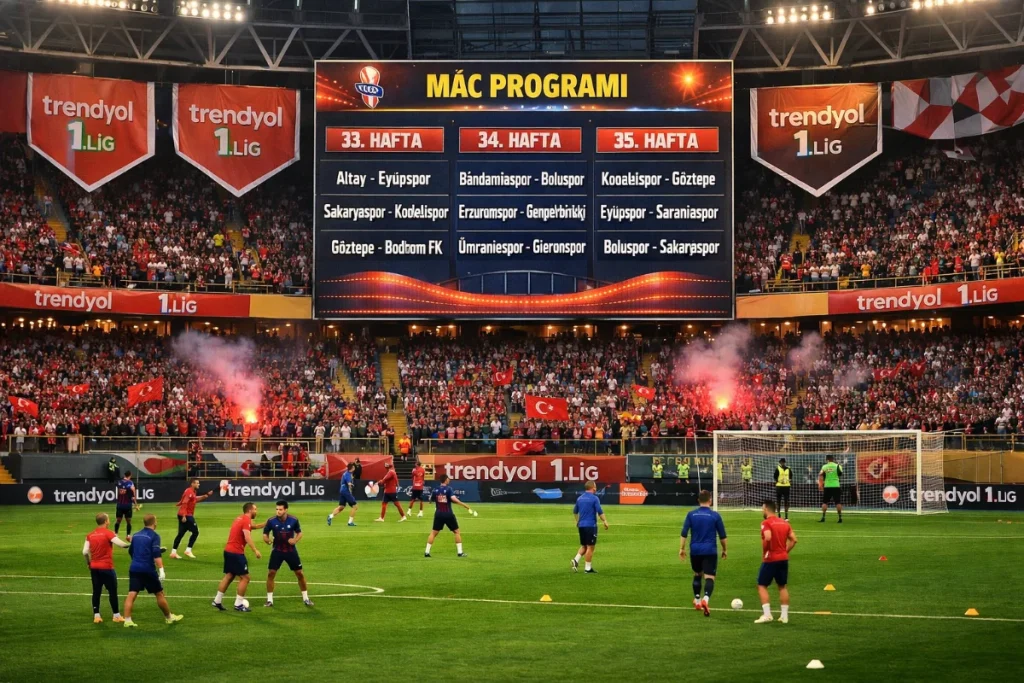 Trendyol 1. Lig 33, 34 ve 35. Haftalarının Maç Programı ve Detayları
